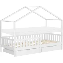 ML-Design Hausbett 90 x 200 cm Kiefer weiß