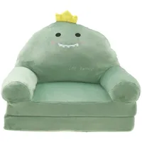 Guniata Faltbares Kindersofa,Bequemes Kleinkindstuhl,2-in-1 Kindersofa Ausklappbar,KindersofaBett Kindertag und Geburtstag Geschenk für Mädchen Jungen(Grüner Dinosaurier)