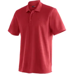 Funktionsshirt MAIER SPORTS "Ulrich", Herren, Gr. 6XL, rot, 100% Polyester, Rundhals, Kurzarm, Shirts, Herren Poloshirt, kurzarm Freizeit-Shirt mit Hemdkragen, Reg. Fit