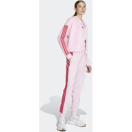adidas Essentials 3-Streifen French Terry, Damen Kapuzensweater, pink, - L