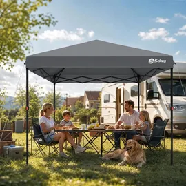 Sekey Faltpavillon 3 x 3 m inkl. 4 Seitenteile Grau