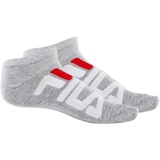 Fila Unisex Socken im Pack - Invisible Sneakers, Logo, einfarbig Grau 35-38