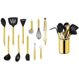 Echtwerk Küchenhelfer Set 12-teilig Gold Schwarz Metall