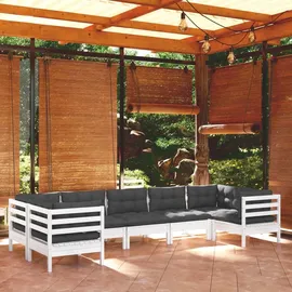 vidaXL Garten-Lounge-Set 7-tlg. weiß Kiefernholz