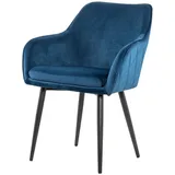 Livetastic Armlehnstuhl, Blau, Textil, Raute, konisch, 61x85x60 cm, Esszimmer, Stühle, Esszimmerstühle, Armlehnenstühle