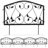 Relaxdays Beetzaun 225 x 47 cm 4-teilig schwarz