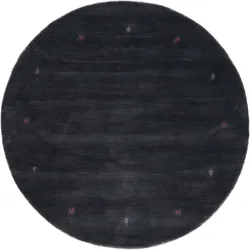 Wollteppich CARPETFINE "Gabbeh Uni", grau, H:15mm Ø:80cm, Wolle, Teppiche, reine Wolle handgewebt, Gabbeh Tiermotiv warmes Raumklima viele Größen