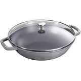 Staub Wok 30 cm, inkl. Glasdeckel, für alle Herdarten inkl. Induktion, Graphitgrau