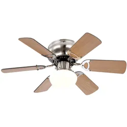 Deckenventilator, graphit buche, Rechts Linkslauf, Zugschalter, , 76 cm