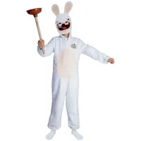 P'TIT CLOWN - RabbidsTM Kinderkostüm - Raving Rabbids Suit - Verkleidung - Offizielle Lizenz - Overall, Pappmaske - Karneval, Geburtstag, Mottopartys - Weiß (10-12 Jahre)