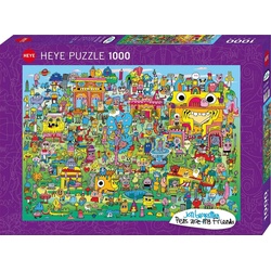 HEYE Puzzle Doodle Village Puzzle 1000 Teile, 1000 Puzzleteile