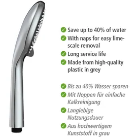 Wenko Watersaving Stangenbrause-Set Silber 70 cm