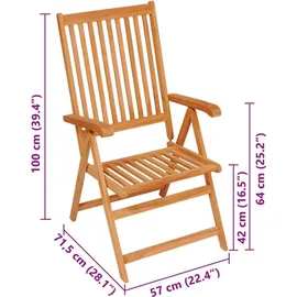 vidaXL Gartenstuhl 60,7 x 93,9 x 32,9 cm grün 6 St.