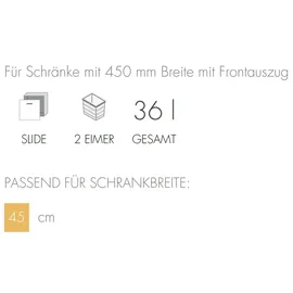 HAILO Einbaumülleimer 45 cm Grau