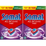 Somat All in 1 Extra Spülmaschinen Tabs (92 Tabs), Geschirrspül Tabs für strahlend sauberes Geschirr auch im Kurz- & Eco-Programm, entfernt Eingekrustetes und sorgt für brillanten Glanz