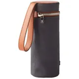 BRUNELLO CUCINELLI Flaschenträger Balltasche Flaschenhalter Tasche Case aus Canvas und Leder, Reißverschluss rundum für einfaches Öffnen und sicheren Verschluss