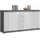 xonox.home Kommode Scout 165 x 85 x 37 cm Rauchsilber / Weiß Hochglanz