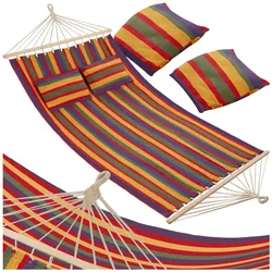 tectake® Hängematte, mit Spreitzstäben, für 2 Personen, Belastbarkeit 240 kg, 230 x 145 cm