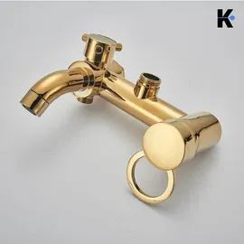 klarwerk KLARWERK® JANA | Vintage Duscharmatur Set mit Regendusche & Handbrause Gold glänzend | Edelstahl Retro Design Duschsystem | Duschsäule Mischbatterie