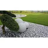 Trango Kugelleuchte Glas 20/25/30cm 3er Set inkl. E27 LED Leuchtmittel Granitstein-Optik