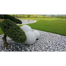 Trango Kugelleuchte Glas 20/25/30cm 3er Set inkl. E27 LED Leuchtmittel Granitstein-Optik