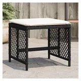 vidaXL Gartenhocker mit Kissen 4 Stk. Schwarz 41x41x36 cm Poly Rattan