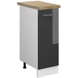 Vicco Apothekerschrank, Schwarz Hochglanz, Weiß, Holzwerkstoff, 2 Fächer, 1 Schubladen, Rechteckig, 30x81.6x60 cm, Küchen, Küchenmöbel, Küchenschränke, Apothekerschränke