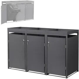 ML-Design Mülltonnenbox 200 x 80 x 124 cm anthrazit