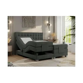 MKS Meble Boxspringbett 200 x 200 cm H4 Dunkelgrau