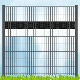 zaun|zu® Sichtschutzstreifen 200 x 5 cm Schwarz/Weiß Kunststoff