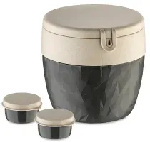 Koziol Bento Box BENTOBOX L, 3-teilig 7198701 , 1 Set, Farbe: dunkelgrau