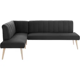 exxpo - sofa fashion Costa 157 x 92 x 245 cm Kunstleder langer Schenkel rechts schwarz