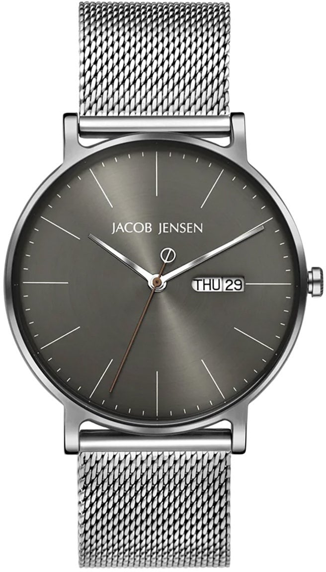 Jacob Jensen 169 Herrenuhr Titan Quarz mit Mesh-Band