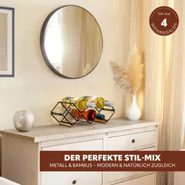 ELUNO Weinregal 39 x 14,5 x 15 cm Schwarz