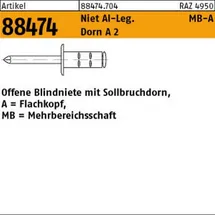 Gesipa Blindniete Alu/Niro Flachrundkopf 3,2 x 11 1000 Stück