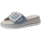 s.Oliver Damen Pantoletten aus Leder mit Schnalle, Blau (Soft Blue), 38 EU - 38 EU