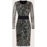 Madeleine Etuikleid Animal-Print Beige/Schwarz 48