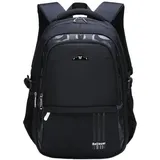 Voici et Voila Rucksack Wasserdicht Kinder Rucksack mit Laptop Rucksack Schule College Schulranzen Business Tasche Waterproof Backpack Leichter Rucksack Damen Schwarz 46x31x14cm
