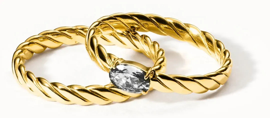PURELEI Volcano Ring Set Weiß
