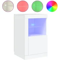 VidaXL Beistellschrank mit LED-Leuchten Weiß Holzwerkstoff