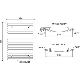 Mexen Helios Badheizkörper 800 x 600 mm, 448 W, Anthrazit - W103-0800-600-00-66 - Grau