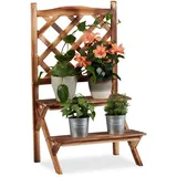 Relaxdays Blumentreppe mit Rankgitter 89 x 51 x 40 cm Gebrannt