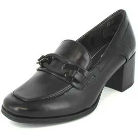 Jana Damen Trotteur mit Blockabsatz Vegan, Schwarz 39 EU