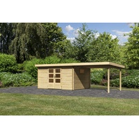 Karibu Gartenhaus Trittau 5 inkl. 300 cm Anbaudach -