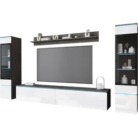 INOSIGN »VERA II«, (Komplett-Set, 4 St.), Mediawand 260 cm, Vitrine mit Verglasung, stehend und hängend, grau