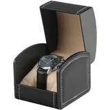 Gebogene Uhrenbox – Gebogene Herren-Uhrenbox aus PU-Leder – Haushalts-Einzeluhren-Reiseetui für Schmuckorganisation für Kleiderschrank, Schlafzimmer