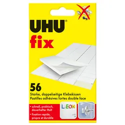 UHU doppelseitige Klebepads für max. 300,0 g 1,2 x 1,8 cm, 56 St.