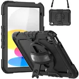 DEQSTER 360° Tablethülle Rugged Case für iPad 10.9" (10. Gen.) Extrem robuste Schutzhülle nach US-Militärstandard (MILSTD 810H)