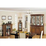 JVmoebel Essgruppe Klassisches Set Vitrine Esszimmer Eckvitrine Großes Buffet Komplett, (3-tlg., 3tlg Esszimmer Set (Vitrine + Eckvitrine + Buffet), Made in Europa braun