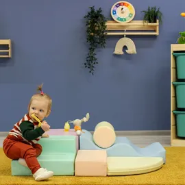 IGLU Soft Play Explorer Set Softbausteine Riesenbausteine Schaumstoffbausteine - (Helles Pastell)